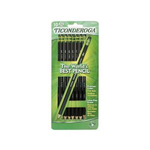 Dixon Ticonderoga Woodcase Pencil, Black, 10-Count"