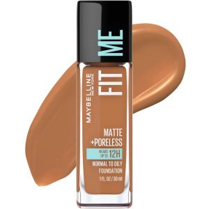 Maybelline Fit Me Matte + Poreless Liquid Foundation Makeup, 355 Coconut, 1 fl oz"