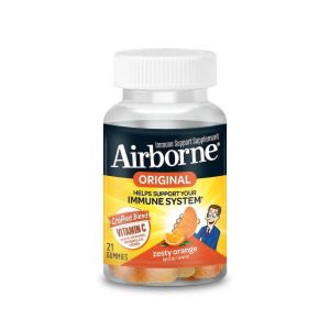 Airborne Zesty Orange Flavored Gummies, 21 count - 750mg of Vitamin C and Minerals & Herbs Immune Support (Packaging May Vary)"