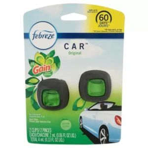 Febreze Car Air Freshener Vent Clip Gain Original Scent .06 Oz. Car Vent Clip Pack of 2