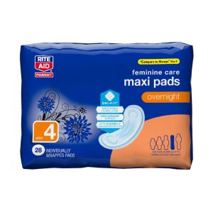 Rite Aid Maxi Pads - Overnight, 28 Ct