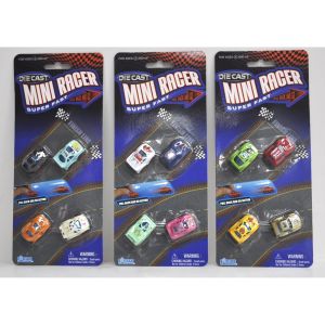 Pull Back Die Cast Mini Cars, Assorted Sets - 4 Ct