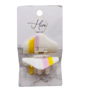 Hive  Co. Hair Clip white/pink/yellow, hair accessory"