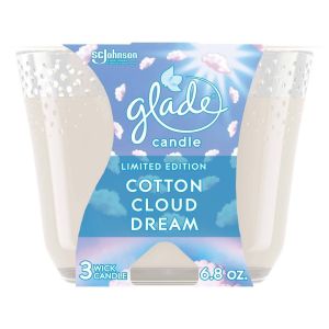 Glade Scented Candle Jar 3-Wick Candle Cotton Cloud Dream Scent Infused with Essential Oils Spring Limited Edition Fragrance Positive Vibes Colle