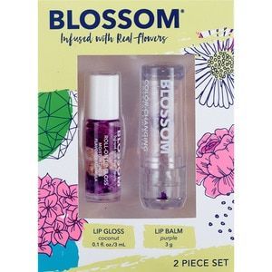 Blossom Infused with Real Flowers Lip Gloss/Balm Coconut/Purple