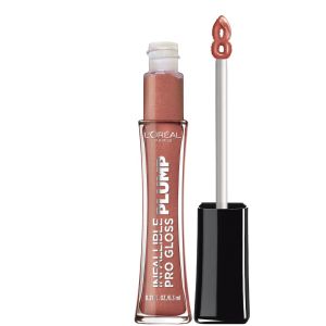 L'Oreal Paris Infallible Pro Gloss Plump Lip Gloss with Hyaluronic Acid, Nude Twinkle"