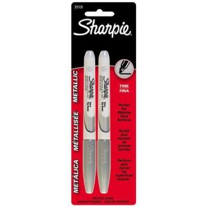 Sharpie Permanent Marker Fine Point, Silver Metallic - 2 Ct | CVS