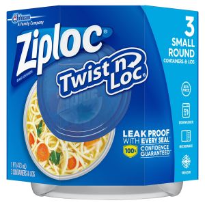 Ziploc® Twist N Loc® Small Round Food Storage Containers with Lids Set of 3