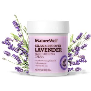 NATURE WELL Lavender Smooth & Soften Moisturizing Cream For Face, Body, & Hands, Infused With Natural Oils & Extracts, Restores Skin Moisture Barrier, 16 Oz."