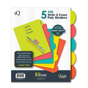 Ischolar Divide 5Ct Poly Tabs PartNo 31205 by Ischolar New York Stationery D