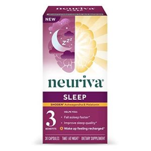 Neuriva Sleep, Natural Nighttime Sleep Aid Supplement with Melatonin, 30ct Capsules"