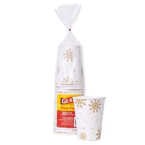 Glad Everyday Disposable Paper Cups with Holiday Snowflake Silver & Gold Design | Heavy Duty Paper Cups, Paper Cups for All Beverages and Everyday Use