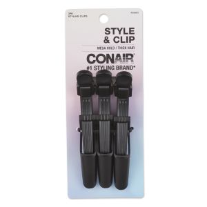 Conair Style & Clip Mega Hold Hair Clips for Thick Hair, Black, 3 Count"