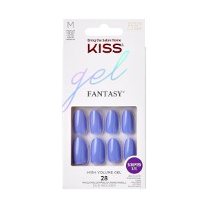 KISS Gel Sculpted, Press On Nails, Keep it Simple, Purple, Medium Almond, 28 Count"