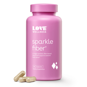 Love Wellness Sparkle Fiber Vegan Supplements for Easier Digestion & Regularity, 90ct"