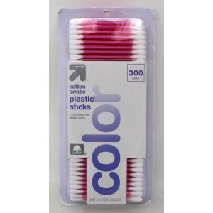 Up & Up Color Cotton Swabs Plastic Sticks 300 Count (Pack of 2)