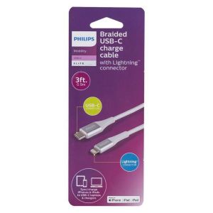 Philips Philips Lightning to C 3ft Brd Cable Wht DLC3201V