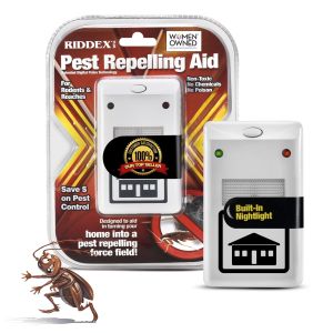 Riddex Plug-in Pest Repellent Aid, Pest Control for Rats, Roaches, Bugs and Insects, White"