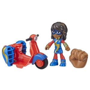 Marvel Spidey and His Amazing Friends Ms. Marvel Action Figure and Embiggen Bike Vehicle