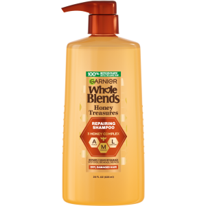 Garnier Whole Blends Honey Treasures Repairing Shampoo, For Damaged Hair, 28 fl oz"