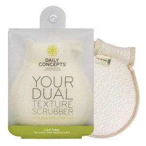 Daily Concepts Daily Dual Texture Body Scrubber, Vegan, White, 0.11 Oz | CVS