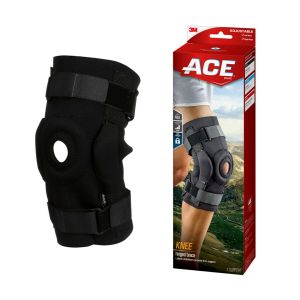 ACE Brand Hinged Knee Brace, Adjustable, Black, 1/Pack"