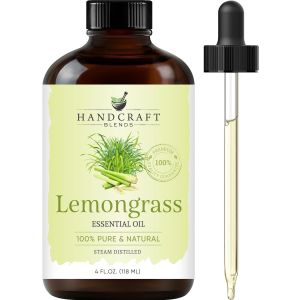 Handcraft Blends Lemongrass Essential Oil Pure & Natural Lemon Grass Aromatherapy Oil, 4 fl Oz"