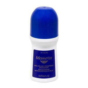 Avon Deodorant Men's Roll-on Mesmerize, Quick-drying, Non-whitening, Anti-stain formula, 24-Hour Odor and Wetness Protection, 2.6oz/75ml"