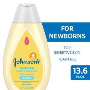 Johnson's Head-To-Toe Tearless Gentle Baby Body Wash and Shampoo, 13.6 oz"