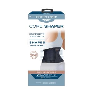 Copper Fit® Core Shaper, Supports Back and Shapes Waist, Copper Infused, Charcoal Gray, Large/XL"