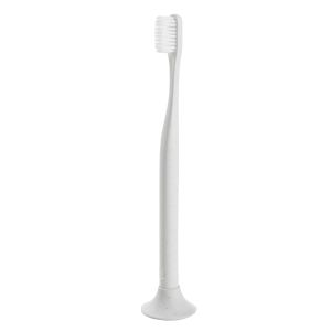 Cotton Bogobrush + Stand Biodegradable Toothbrush with Soft Bristles in Cotton White