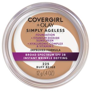 COVERGIRL + OLAY Simply Ageless Instant Wrinkle-Defying Foundation with SPF 28, Buff Beige, 0.44 oz"