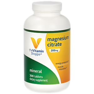 Magnesium Citrate 200mg Tablets, Magnesium Supplement as Citrate for Muscle Relaxation – Supports Nerve, Heart and Muscle Function – Boosts Energy Production (300 Tablets) by The Vitamin Shoppe"