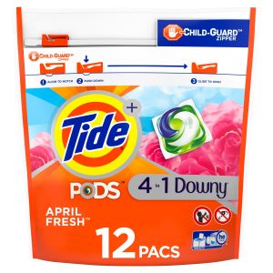 Tide Pods Laundry Detergent Soap Packs with Downy April Fresh 12 Ct