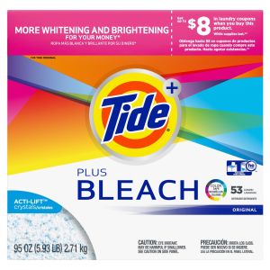 Tide Plus Bleach 53 Loads Powder Laundry Detergent 95 Oz