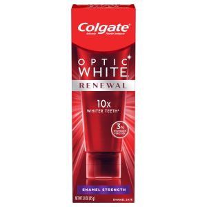 Colgate Optic White Renewal Toothpaste, Teeth Whitening Toothpaste, Enamel Strength, 3 Oz Tube"