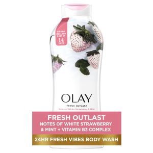 Olay Fresh Outlast Body Wash, White Strawberry & Mint, 22 fl oz"