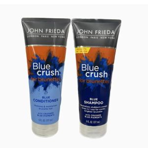 John Frieda Blue crush for brunettes set 6oz, Blue shampoo 6oz and Blue conditioner 6oz"