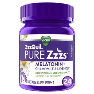 Vicks ZzzQuil Pure Zzzs Melatonin Sleep Aid Gummies, Dietary Supplement, 24 Ct"