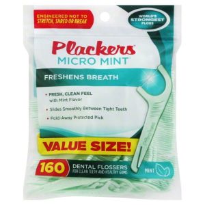 Plackers Micro Mint Floss Picks 160 Count