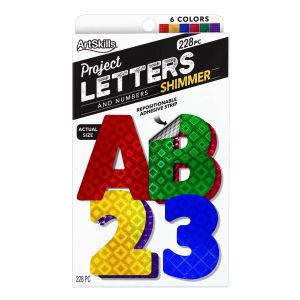 ArtSkills 2.5"" Paper Letters and Numbers, 6 Holographic Multi-colors, 216 Pieces"