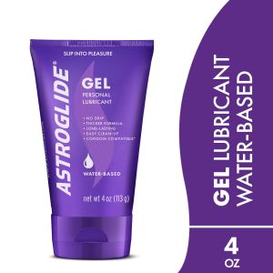 Astroglide Water Based Lube (4oz), Ultra Gentle Gel Personal Lubricant, Stays Put with No Drip, Sex Lube for Long-Lasting Pleasure for Men, Women and Couples"