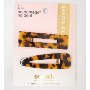 Scunci Hair Accessories No Damage No Dent Salon Clips - Tort - 2pcs