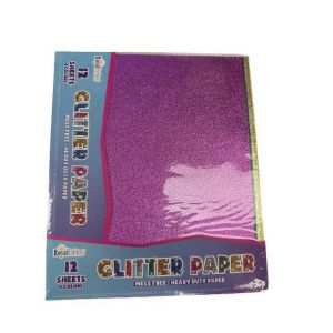 Royal Brites Glitter Paper 12 Sheets 6 Colors Mess Free Heavy Duty Paper