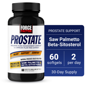 Force Factor Prostate Saw Palmetto and Beta Sitosterol Supplement for Men, Prostate Support, 60 Softgels"