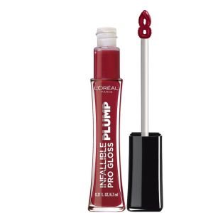 L'Oreal Paris Infallible Pro Gloss Plump Lip Gloss with Hyaluronic Acid, Ruby Sheen"