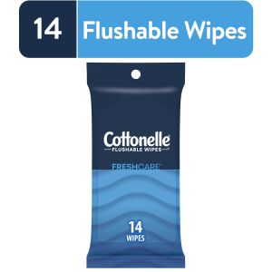 Cottonelle Fresh Care on-the-go Flushable Wipes, 1 Pack, 14 Wipes per Pack (14 Total)"