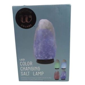 Wayland  LED Color Changing Salt Lamp On A Wooden Base USB Powered