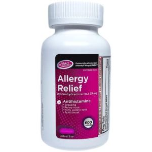 RIGHT REMEDIES Allergy Relief Antihistamine, Diphenhydramine HCl 25mg, (600 Count), Generic Benadryl Ultratabs, Relieves Seasonal Indoor or Outdoor Up