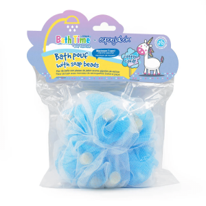 T.TAiO Esponjabon Bath Time Baby Protection Bath Pouf w/Soap Beads (Cotton Candy Scent)